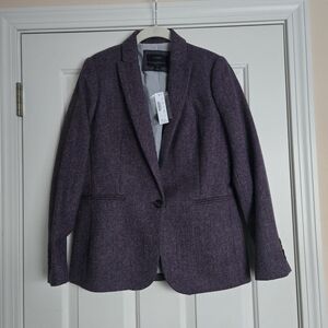 J Crew 100% Wool Parke Deep Purple Women's Blazer Sz 6